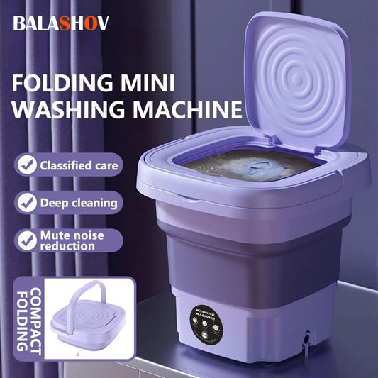 8L Portable Small Foldable Washing Machine with Spin Dryer