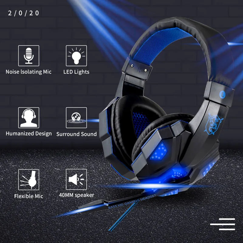 Professional LED Wired Gaming Headphones