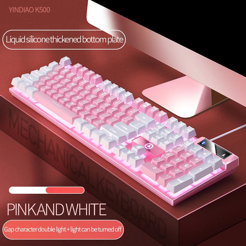 Pink Wired Keyboard for PC