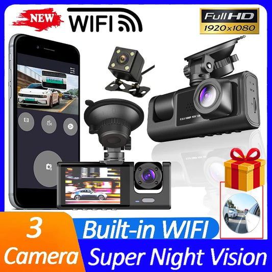 3 Channel WIFI Dash Cam for Cars