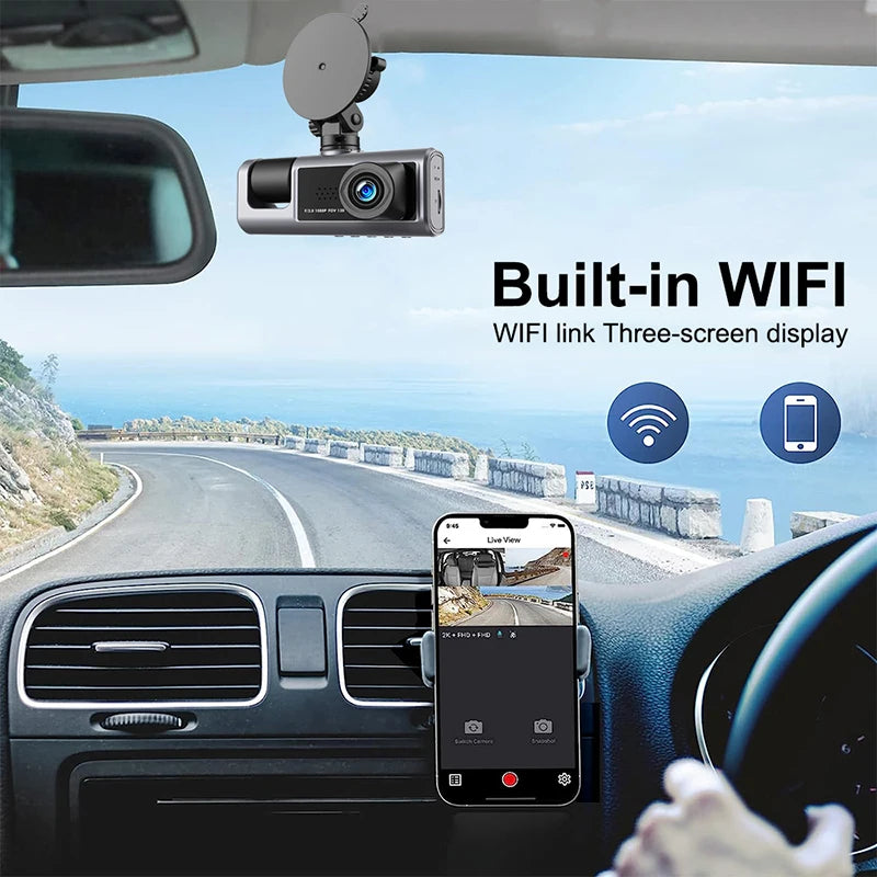 3 Channel WIFI Dash Cam for Cars