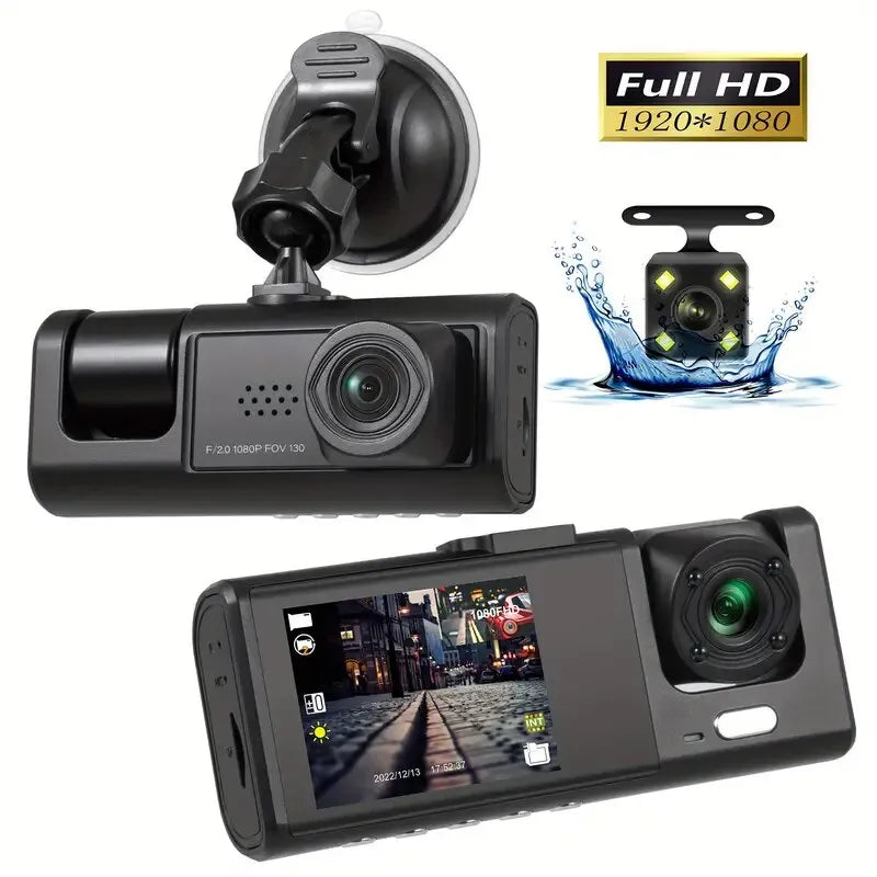 HD 3 Channel Car Dashcam