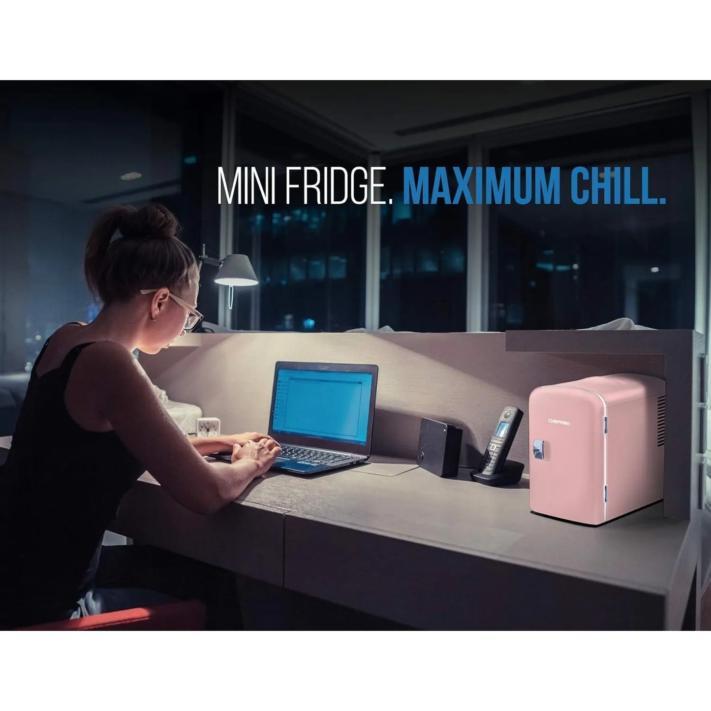 Mini Portable Pink Personal Fridge