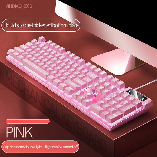 Pink Wired Keyboard for PC