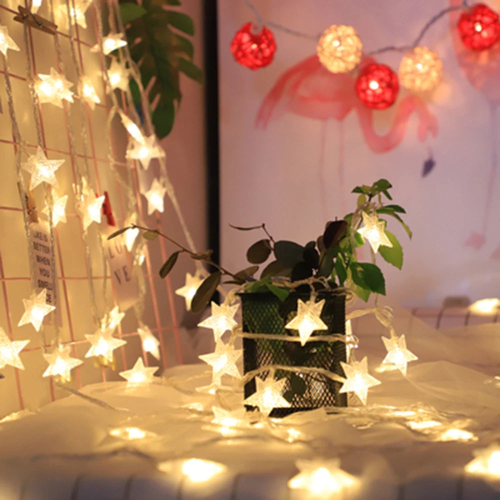 LED Star String Lights, USB Powered