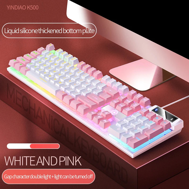 Pink Wired Keyboard for PC