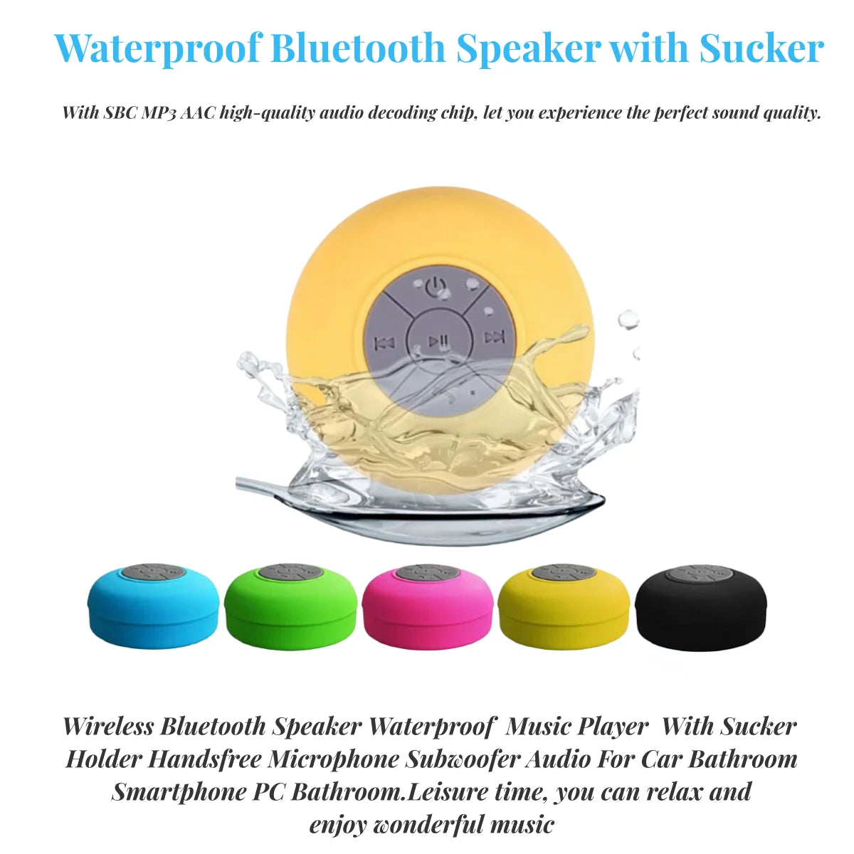 Waterproof Bluetooth Shower Speaker