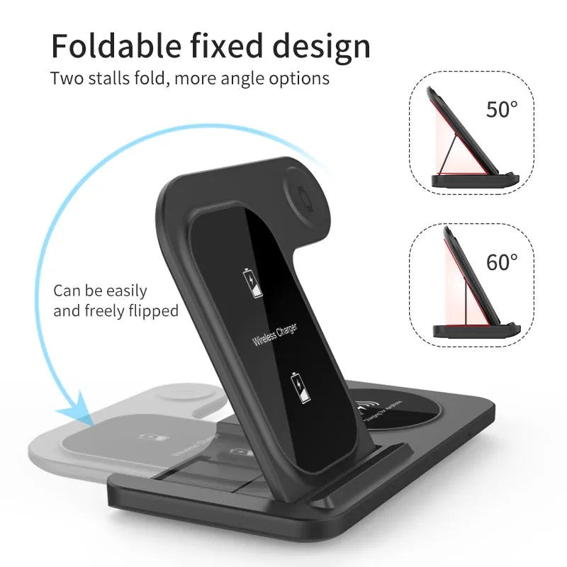 3 in 1 Wireless Charger Stand Pad For iPhone