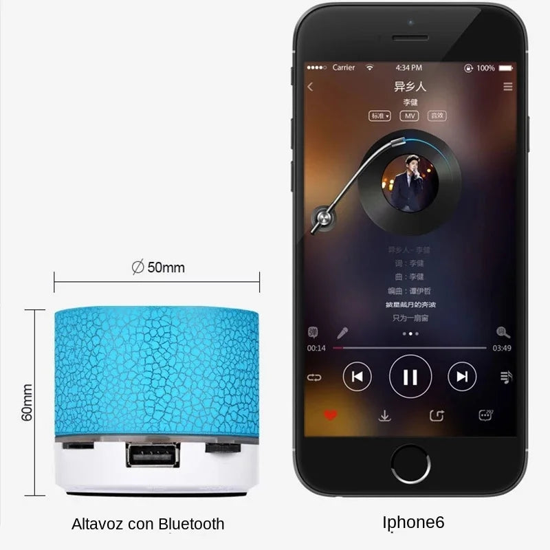 Cracked Design LED Mini Bluetooth Speaker for Mobiles